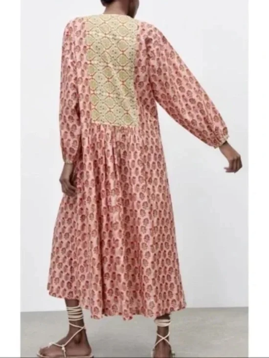 Zara | Floral Button Down "The Rosie" Boho Maxi Lightweight Dress M - Picture 3 of 13